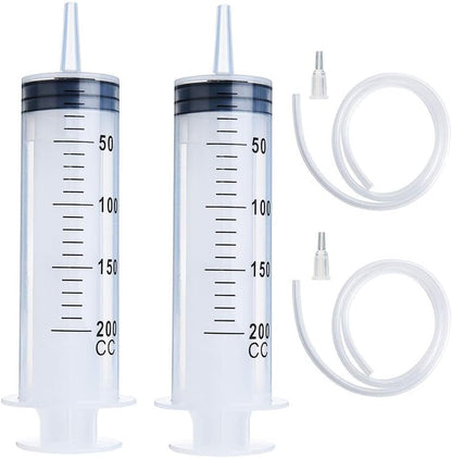 200 ml syringe with 31.5 inch plastic tube for glue dispensing, scientific laboratory, watering, filtration, pet feeding, nutrition measurement,