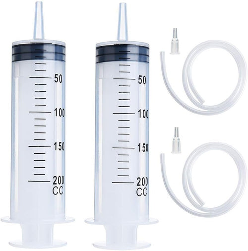 200 ml syringe with 31.5 inch plastic tube for glue dispensing, scientific laboratory, watering, filtration, pet feeding, nutrition measurement,
