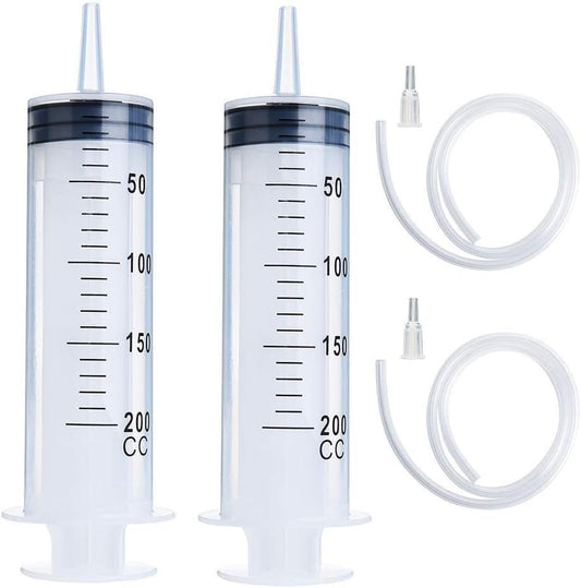 200 ml syringe with 31.5 inch plastic tube for glue dispensing, scientific laboratory, watering, filtration, pet feeding, nutrition measurement,