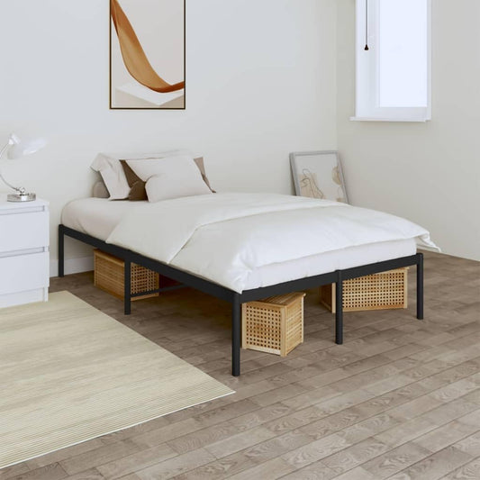 TALCUS Small Double Bed Metal Furniture Set 120 x 190 cm Black