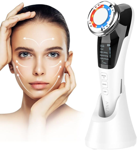 ANLAN Multifunctional Anti-Wrinkle Beauty Massager, Red and Blue Hot and Cold Facial Massage, Deep Cleansing Anti-Aging Firming and Lifting