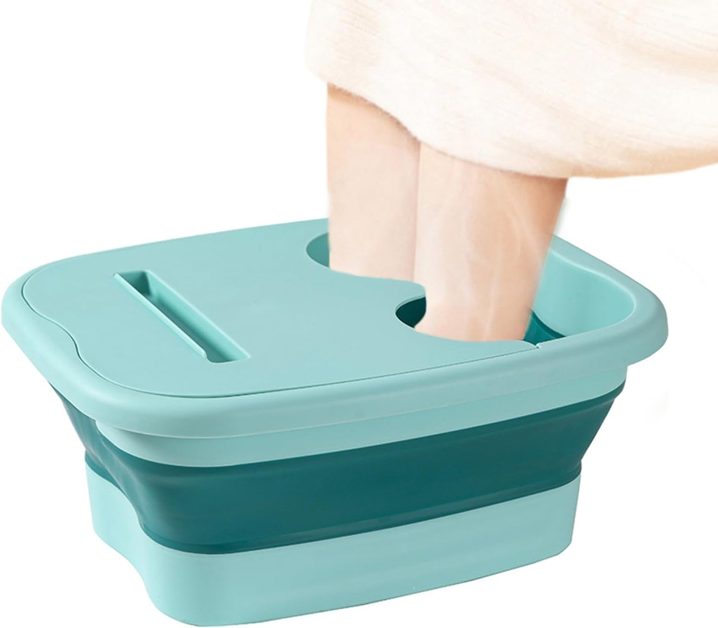 Vasca da bagno pieghevole con rulli massaggianti, vasca da bagno per piedi, con attrezzi per spa, secchio portatile per atleti, viaggi, campeggio, pedicure, casa, spa