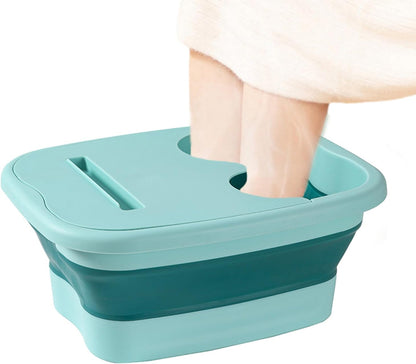 Vasca da bagno pieghevole con rulli massaggianti, vasca da bagno per piedi, con attrezzi per spa, secchio portatile per atleti, viaggi, campeggio, pedicure, casa, spa