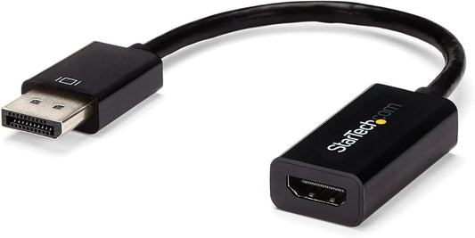 StarTech.com DisplayPort to HDMI Adapter - 4K 30Hz Active DisplayPort to HDMI Video Converter - DP to HDMI Monitor/TV/Display Cable Adapter Dongle - Ultra HD DP 1.2 to HDMI 1.4 Adapter (DP2HD4KS)