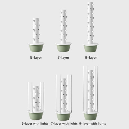 FXNFXLA Sistema di Coltivazione idroponica a Torre, 5/7/9 Strati, Giardino Verticale Intelligente, Torre aeroponica per Frutta e Verdura, con Serbatoio d'Acqua da 30 Litri