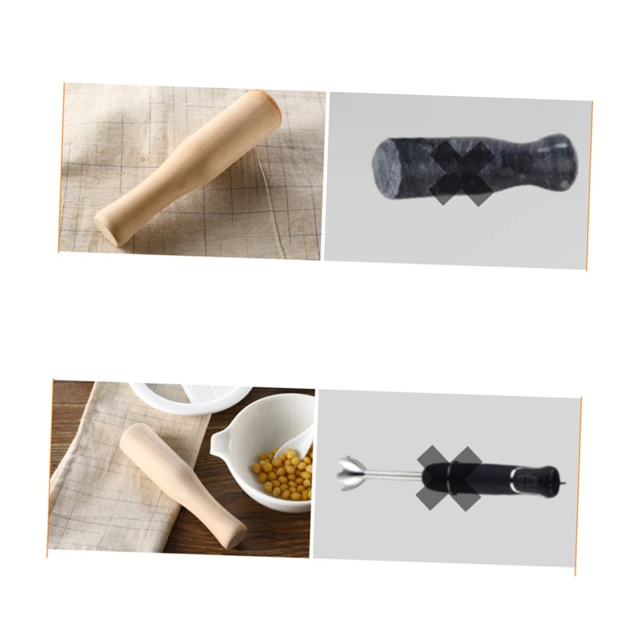 BESPORTBLE Wooden Sauerkraut Pounder and Pestle - Unfinished Wood Pounder for Crushing Garlic and Grinding in Home Kitchen - Essential Food Prep Gadget