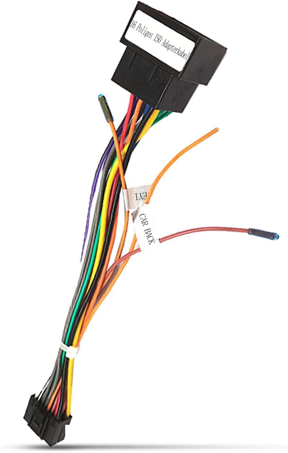 KEY2 16 Pin ISO Adapter Cable for VW Golf Polo Android Standard Socket with Steering Wheel Control Lines KEY1
