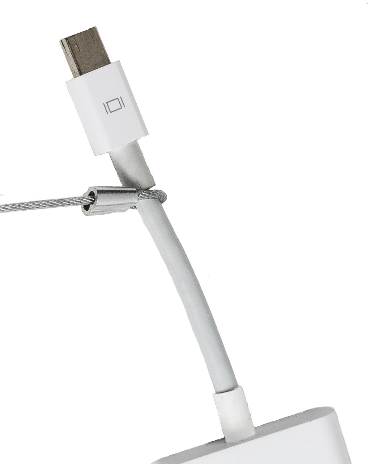 Patented Pre-Assembled Adapter Ties - Anti-Theft Cable Locks for Tools, Dongles, Tethers, Computer adapters. Steel Cable, Security Lock, Easy Installation with Free Crimping Tool