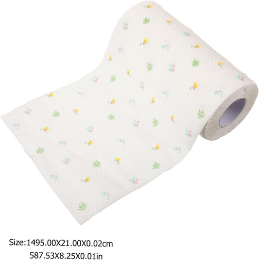 Ipetboom 1 Roll Printed Kitchen Paper Towel Highly Absorbent Durable Oil Absorbing Kitchen Supply for Easy Cleaning Random Style for Fun Cooking Experience