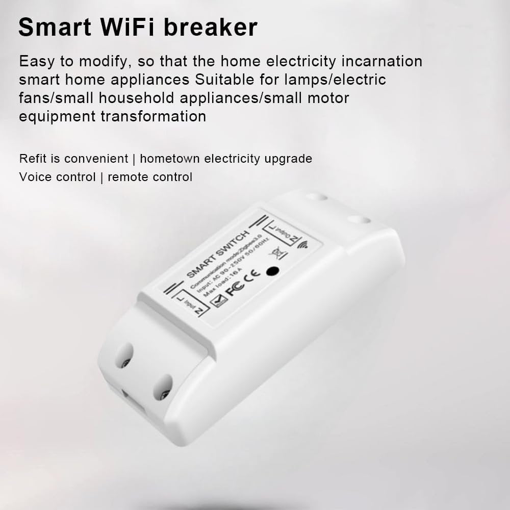 3Pcs WiFi and BT Smart Switch 10A 2200W Dual-Mode On/Off Device Voice Tuya APP Remote Control Timing Switch Smart Home Voice Control for Electric Appliances Universal Smart Home Automation Module