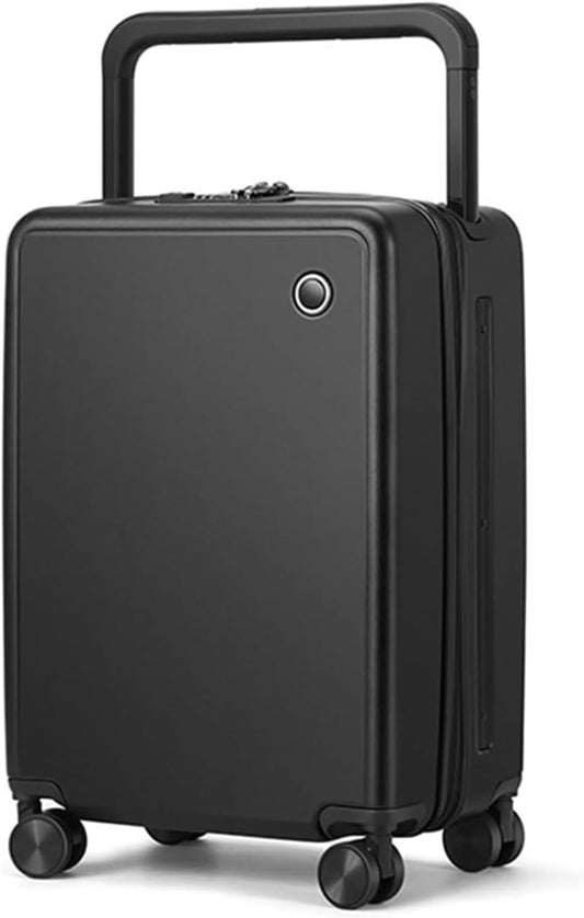 Suitcases Universal Hard Suitcases Large Capacity Luggage with USB Port Rechargeable Carry-on Luggage Security Password Suitcase Travel(Color:Black)