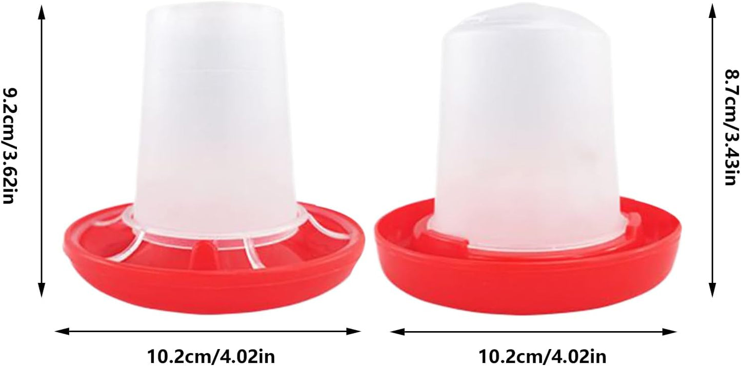 Jubepk Chicken Feeder and Waterer Set,Chick Feeder and Waterer Set - Poultry Feeding & Watering Supplies for Farm Pet Outdoor Baby Barn Family Livestock Friends
