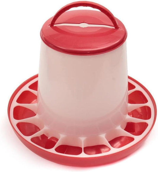 9Kg Automatic Chicken Feeder - Plastic Poultry Chook Hen Feeding Seed Bucket