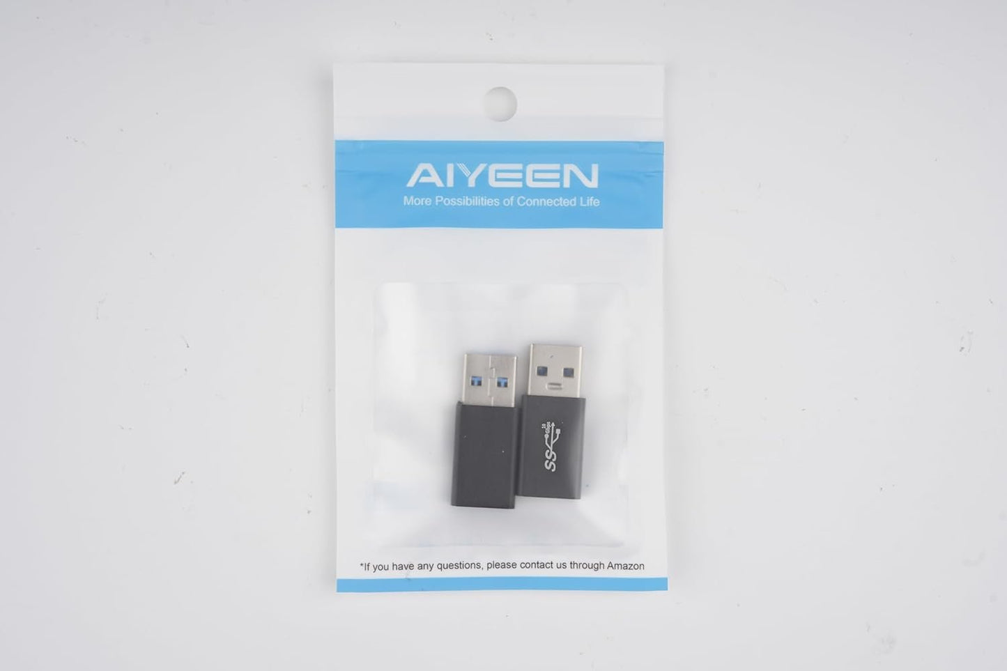 AIYEEN USB 3.0 Male to USB 3.0 Female Adapter (2 Pack), OTG 3.0 USB A to 3.0 USB A Adapter, USB Connector Connection or Data Cable Extension, USB3.0 Expansion Adapter