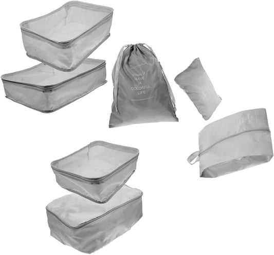 Healeved 1 set Travel Clothes Organizer Packing Bags for Shoes Toiletries Clothing Lightweight Durable Storage Pouches for Organization Grey