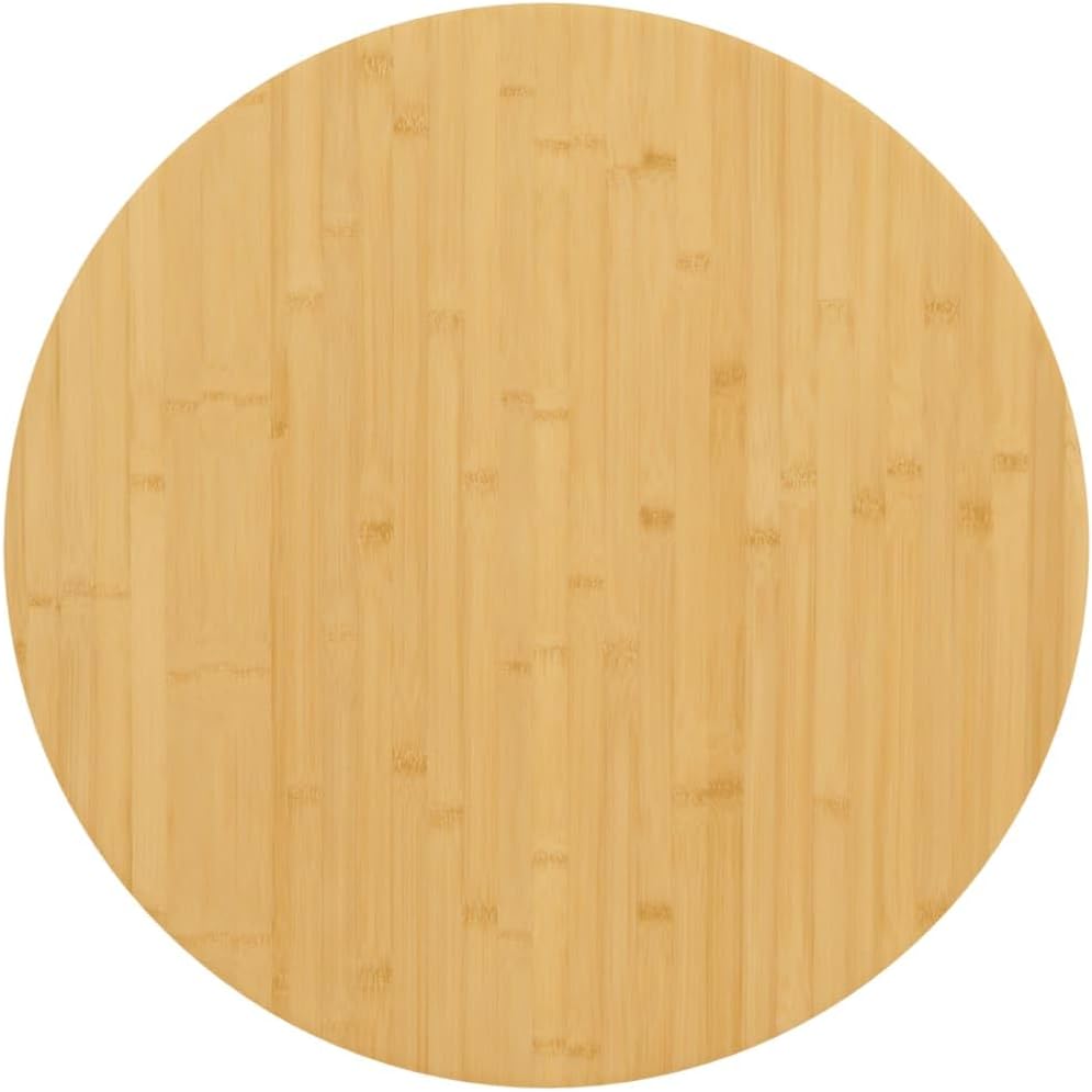 Round Bamboo Dining Table Top Replacement, 60 x 4 cm, Coffee Table for Restaurant, Hotel, Desk Use, Commercial Bamboo Furniture, Brown Wood Finish
