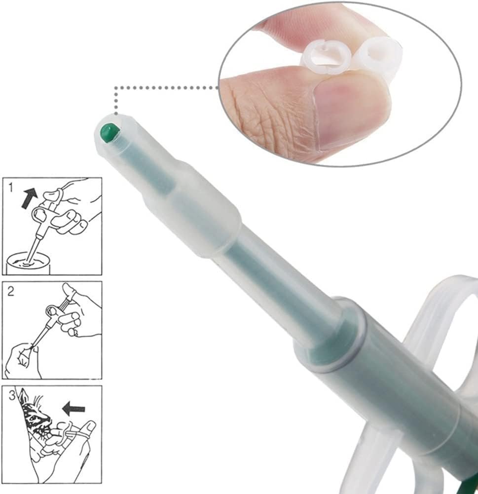 Green Pill Guns for Dog and Cat, Pet Piller Guns Dog Pill Shooters Cat Tablet Soft Tip Syringes Pet Medicals Feeding Dispenser Tool for Small Animals,Cat Pill Shooter,Feeding and Watering Supplies