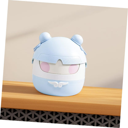 DOITOOL Cute Cartoon Trash Can with Flip Lid Compact Waste Basket for Desk Space Efficient Rubbish Bin for Office Study Smell Management Small Trash Can