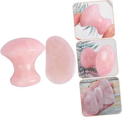 VALICLUD 2 Pezzi Raschietto di più liscio massaggiatore viso utensili attrezzo facciale terapia strumenti di massaggio gua sha per il viso rosa