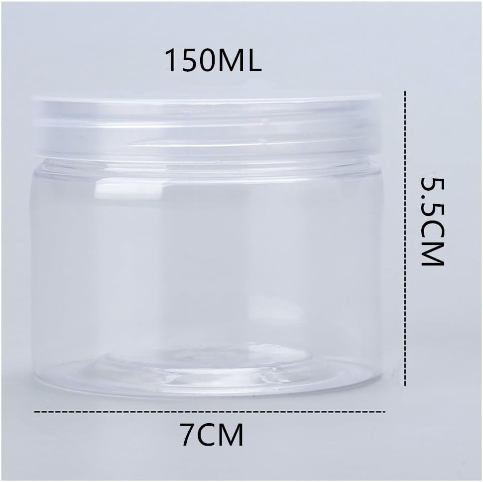 150ML Plastic Jars, Wanfoou 10 Pack Round Clear Leak-Proof Food Storage Jars for Food Storage, Camping, Hardware Storage, Crafts and Slime Making