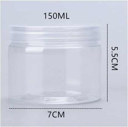 150ML Plastic Jars, Wanfoou 10 Pack Round Clear Leak-Proof Food Storage Jars for Food Storage, Camping, Hardware Storage, Crafts and Slime Making