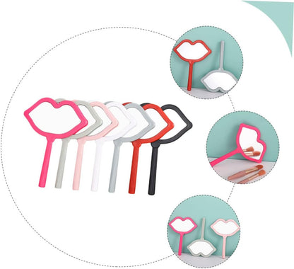 DEARMAMY 7Pezzi Portatile Specchietti Compatti Multi Per Viaggio Design Irregolare Per Labbra Accessorio Per Make Up Colori Misti