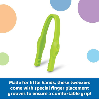 Learning Resources Easy-Grip Tweezers, 12 Pieces, Ages 2+, Preschool Learning Activities, Teacher Supplies for Classroom, Montessori Toys
