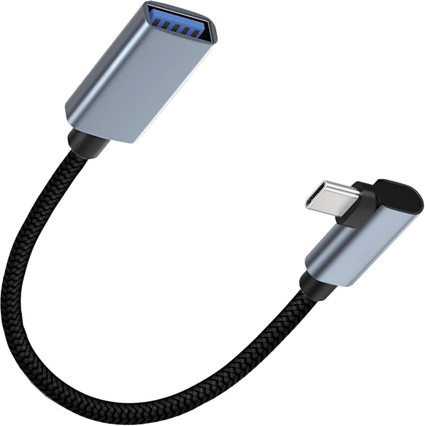 tunghey 2Pack Right Angle USB C to USB Adapter, 90 Degree USB C to USB3,USB Type C to USB,Thund-erbolt 3 to USB Female Adapter OTG Cable Compatible with 15 Pro Max, iP-ad Pro, Air. 30CM