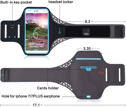 DFV mobile - Professional Cover Ultra-Thin Armband Sport Walking Running Fitness Cycling Gym per TD Tech P50 (2021) - Black