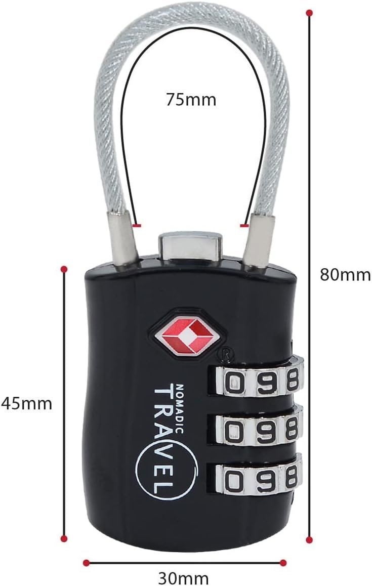 TSA Approved Combination Code Luggage Travel Lock (3 Pack) - Ideal for Luggage Suitcase, Backpacks, School lockers, Gym lockers and More