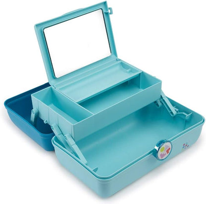 Caboodles On-the-go Girl - Forever Fun X-large Cosmetic Organizer, Make-up & Accessory Case, Turquoise Over Sky, 1 count