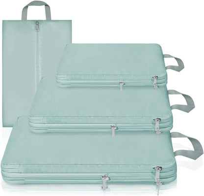 OSDUE Suitcase Organizer, 4 Pieces Travel Cube System, Separators Travel Pouches, Travel Organizer, Clothing Underwear Footwear Organizers Sacks Storage Suitcase Set, Dark Grey