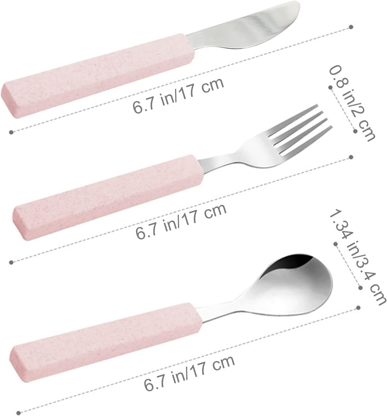 VANRA 3-Piece Children Utensils Set 18/10 Stainless Steel Child Flatware Set Silverware Knife Spoon Fork Set with Travel Case for Kids Lunch Box