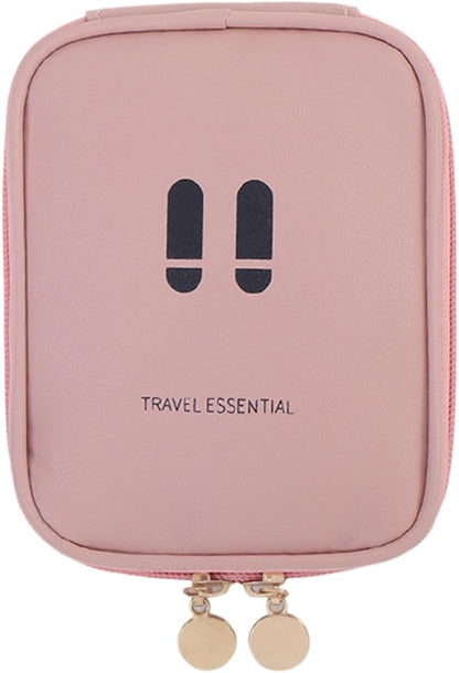 Small Toiletry Bag, Travel Makeup Organizer, Lightweight Multi Compartment Storage Pouch, Space Saving Travel Supplies 5.51 x 4.33 x 0.98 Inch for Camping Trip, Business, Car, Personal, pink, Please