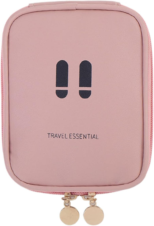 Small Toiletry Bag, Travel Makeup Organizer, Lightweight Multi Compartment Storage Pouch, Space Saving Travel Supplies 5.51 x 4.33 x 0.98 Inch for Camping Trip, Business, Car, Personal, pink, Please
