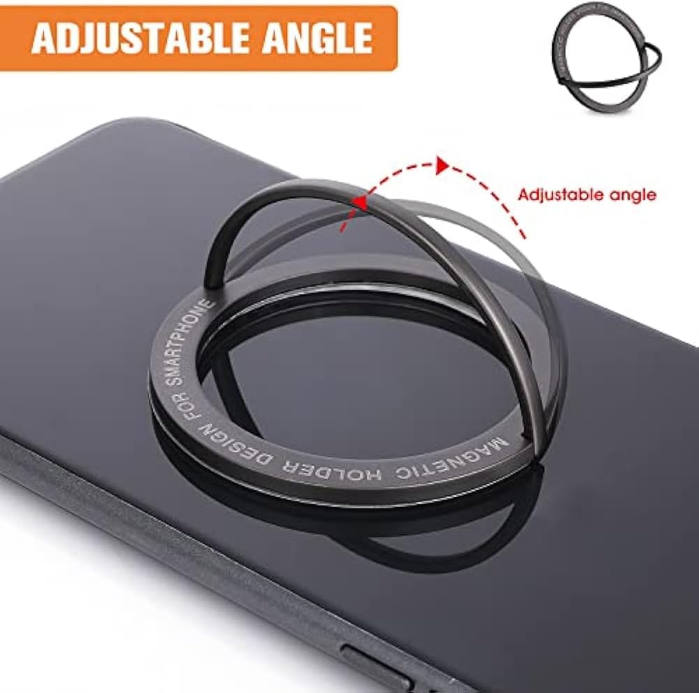 Magnetic Phone Ring Holder & Stand, Universal Grip for Phone Cases(Black)