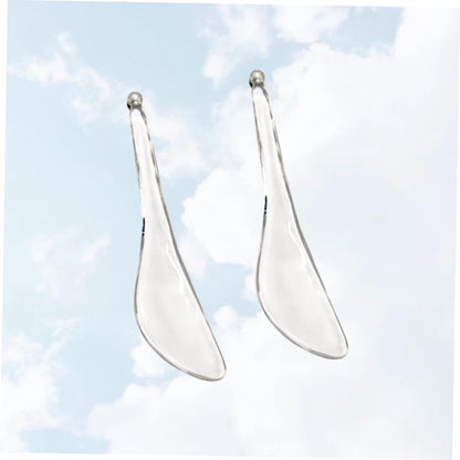 Ipetboom 2Pcs Crystal Scraping Massage Stick for Facial Tension Relief Smooth Fine Lines Reduce Dark Circles Traditional Massaging Board for Healthy Glow Natural Aging