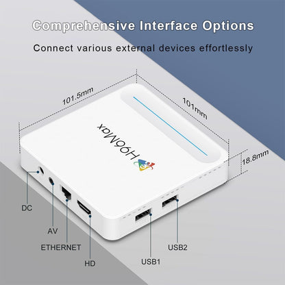 Android 14.0 TV Box, LEFFOT H618 Plus 4K UHD Streaming Device for TV, 4GB RAM + 32GB ROM, Smart TV Box with HDR10, Voice Control, 2.4G & 5G WiFi 6, 100M Ethernet, BT 5.4, Allwinner H618 Quad Core A53