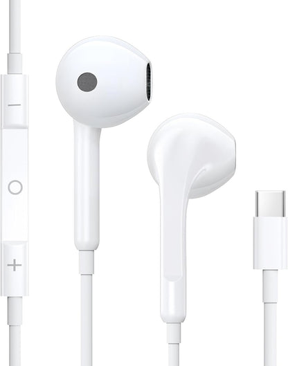 USB C Headphones for iPhone 15,Wired Earphones with Mic & Volume Control,Wired Headphones for Samsung S23 FE S22 S21 S20 A53 A54,HiFi Stereo Earbuds for iPad Pro Pixel 7/6/6a/5/4 OnePlus 9 8