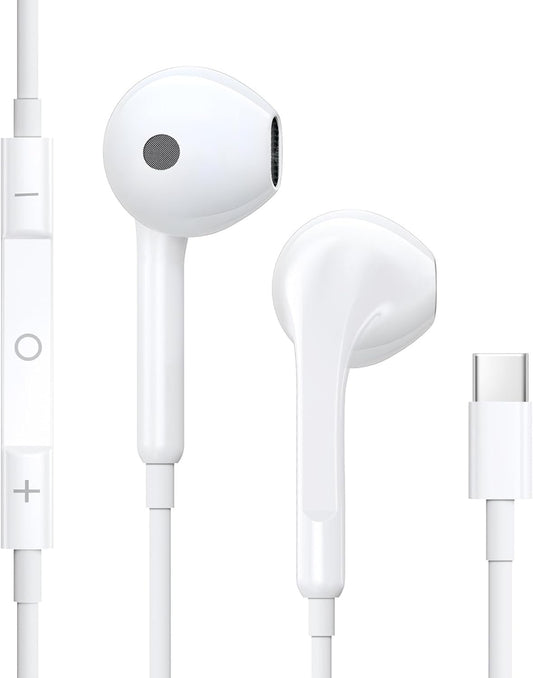 USB C Headphones for iPhone 15,Wired Earphones with Mic & Volume Control,Wired Headphones for Samsung S23 FE S22 S21 S20 A53 A54,HiFi Stereo Earbuds for iPad Pro Pixel 7/6/6a/5/4 OnePlus 9 8