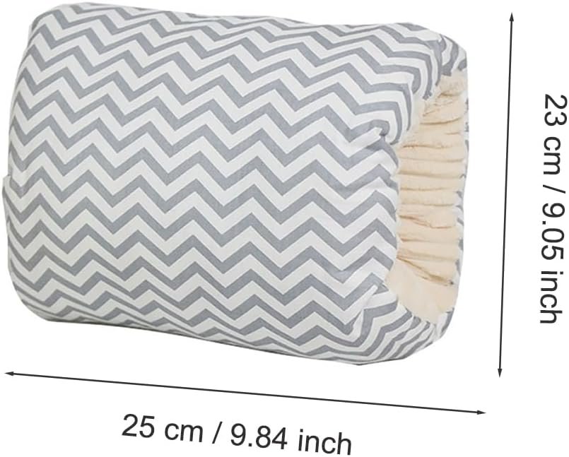 LENOTEX Breastfeeding Pillows Cotton Nursing Arm Pillow Skin-Friendly Feeding Pillow Mini Arm Pillow for Breastfeeding Washable Nursing Pillow for Bottle Feeding (Grey Fine Stripe)
