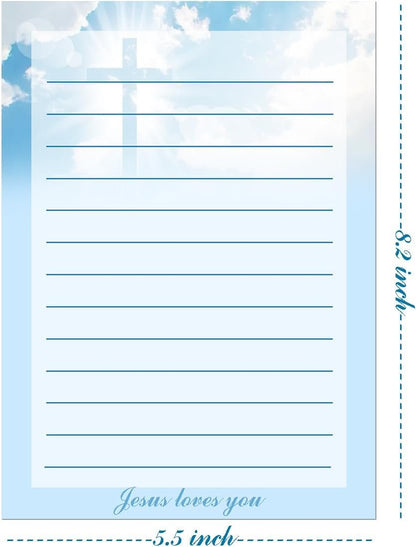 Religious Christmas Christian Stationery 50 Set Religious Stationery Paper and Envelopes,8.2x5.5 inch Letter Writing Paper
