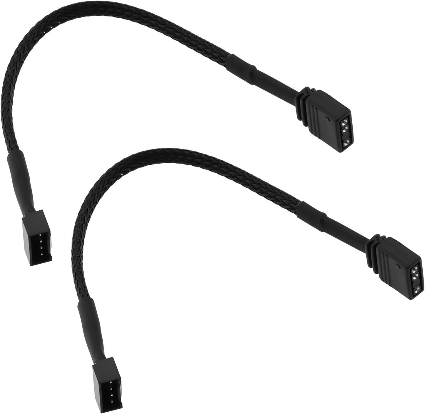 ECSiNG 2Pcs Motherboard Standard ARGB 3-Pin 5V to RGB 4-Pin Fan Adapter 16.5cm Cable Compatible with NZXT AER RGB & 2 RGB Fan Compatible with NZXT F120 RGB CORE Fan