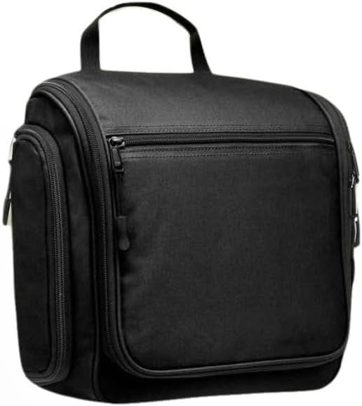 Travel Toiletry Bag for Men and Women, Large Hanging Toiletry Organizer with 19 Compartments, Waterproof Hygiene, Metal Swivel Hook and YKK Zippers Ideal for Toiletries, Makeup and Cosmetics (Black)