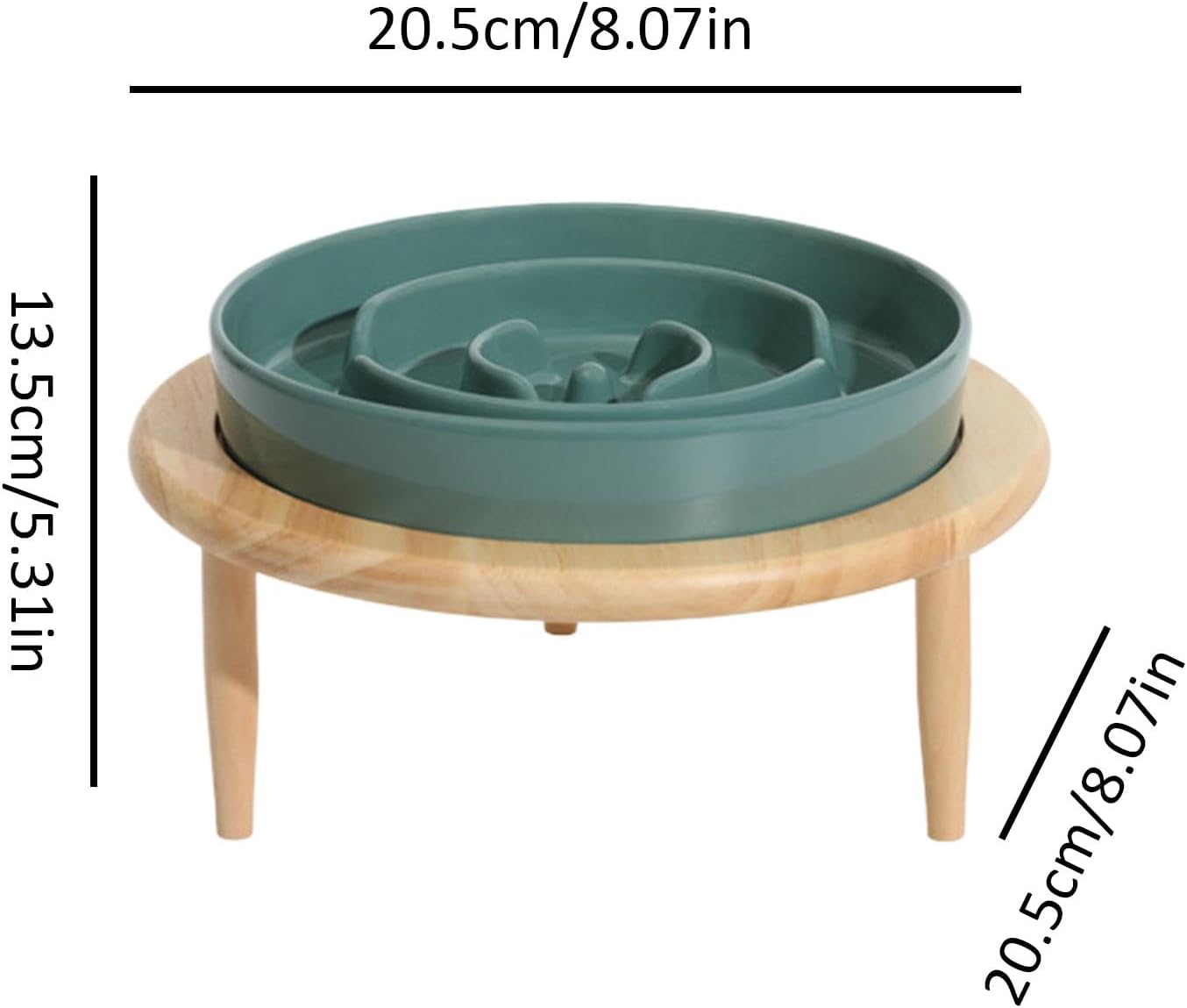Slow Feeder Ciotola per cani Slow Feeder – Ciotola per cani antiscivolo rialzata in ceramica con base per l'alimentazione – Slow Feeder, lavabile in lavastoviglie, giocattolo multifunzionale per