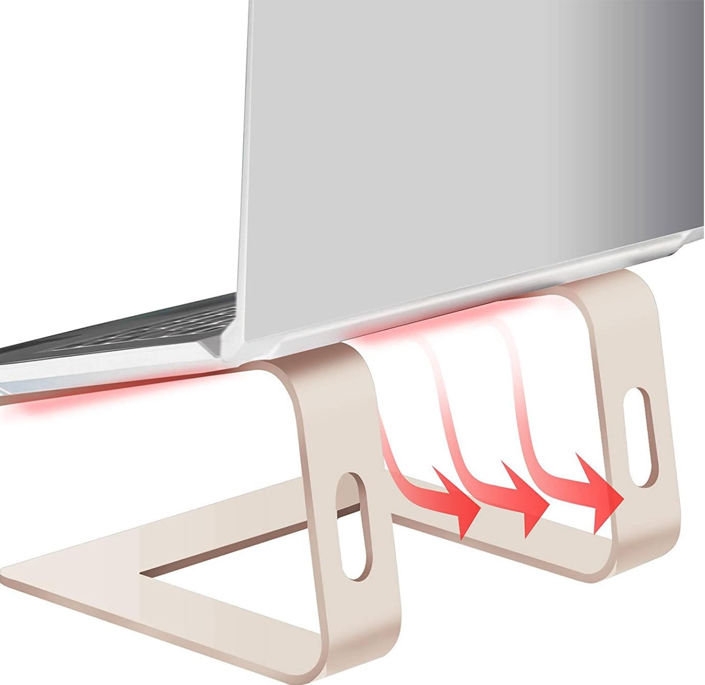 Orionstar Laptop Stand Portable Aluminum Laptop Riser Compatible with Mac MacBook Air Pro 10 to 15.6 Inch Notebook Computer, Detachable Ergonomic Elevator Holder, Champagne Gold