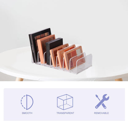 NOLITOY Acrylic Eyeshadow Palette Makeup Organizer, 7-Section Makeup Palette Organizer, Vanity Organizer Storage for Cosmetic Accessories, Eye Shadow, Sunglasses, CD Holder