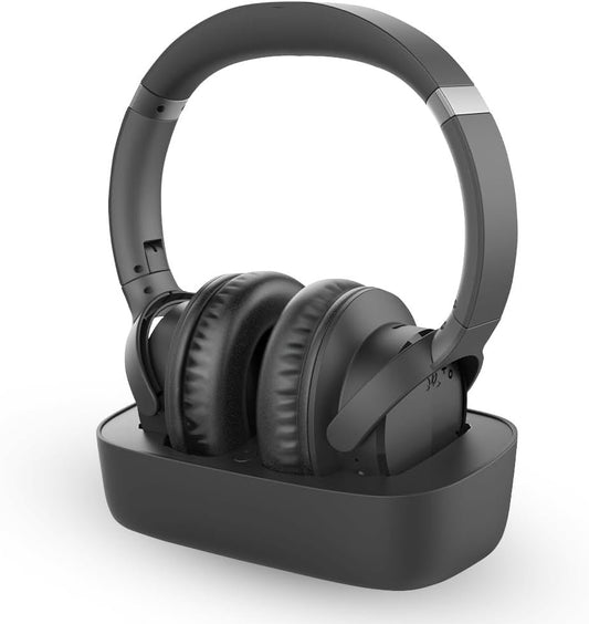 Avantree Ensemble - Wireless Headphones for TV Watching with Charging Dock, Easy Setup & Comfortable Fit for Seniors, 35hrs Playtime Bluetooth Headset, Compatible with All TVs, No Lip-Sync Delay