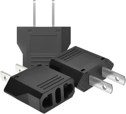 Superpow 3pcs Travel Adapter for European Plug to American, Italian to USA, Universal for US/China/Japan/Canada/Mexico