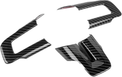 KDFUHRUI Steering Wheel Cover Trim for Ford Mustang Accessories 2015 2016 2017 2018 2019 2020 2021ï¼Œ Car Interior Accessoriesï¼ŒCarbon Fiber (Black Carbon Fiber)